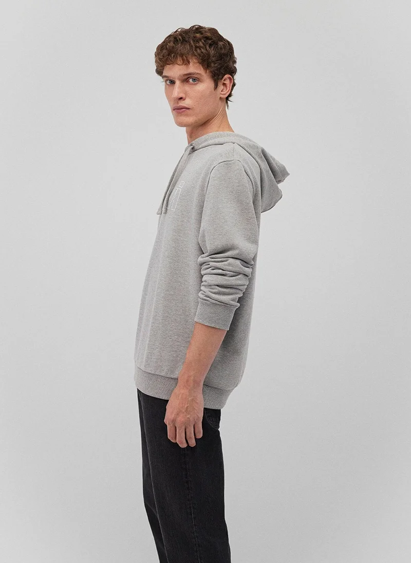 مافي Mavi Logo Printed Hooded Grey Sweatshirt